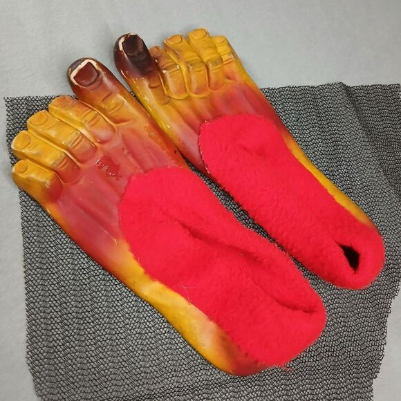 Vintage Jackie Kannons Kazy Feet 60s Monster Halloween Costume Lined Clown Shoes - Picture 1 of 4